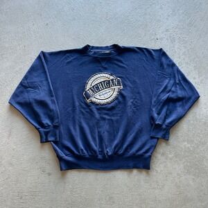 Vintage 90s Michigan Wolverines Sweatshirt Size XL Navy Blue Crewneck College